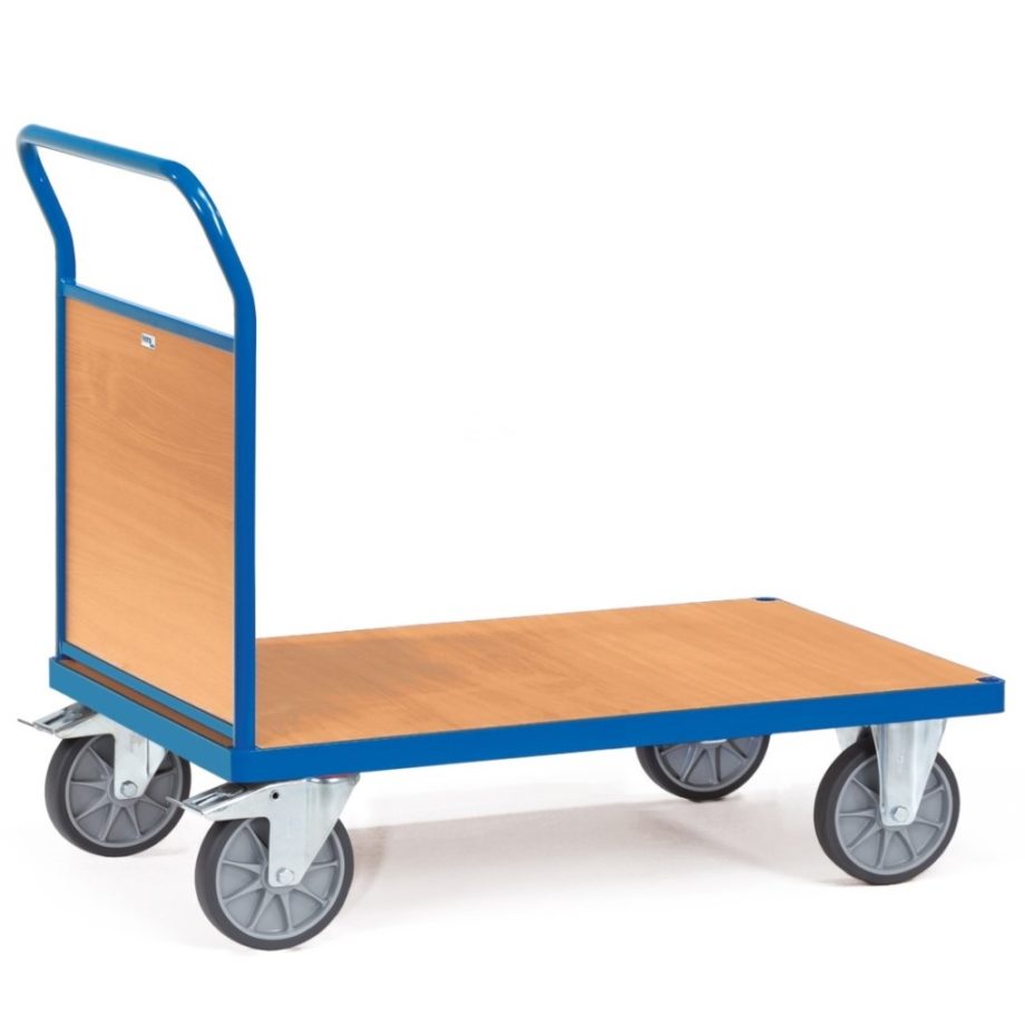 Carro plataforma de carga con pared frontal de madera - 600kg - Sitramo's Carretillas